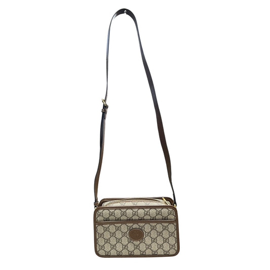 GUCCI GG Supreme Interlocking G Mini Shoulder Bag Beige Gold Hardware | Authentic Pre-Owned Luxury