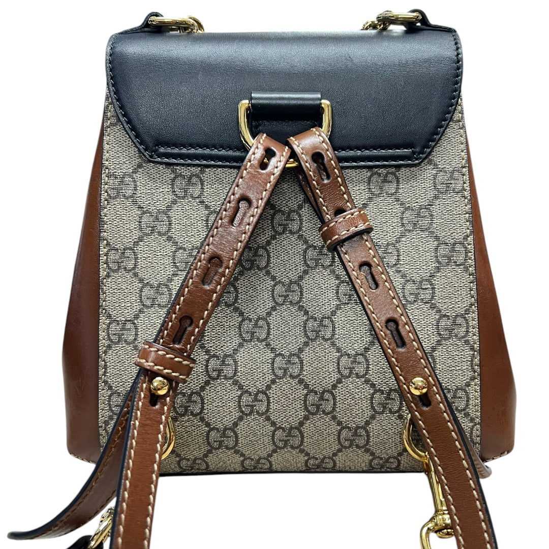 GUCCI GG Supreme Padlock Small Shoulder Bag Beige Brown Gold Hardware | Authentic Pre-Owned Luxury