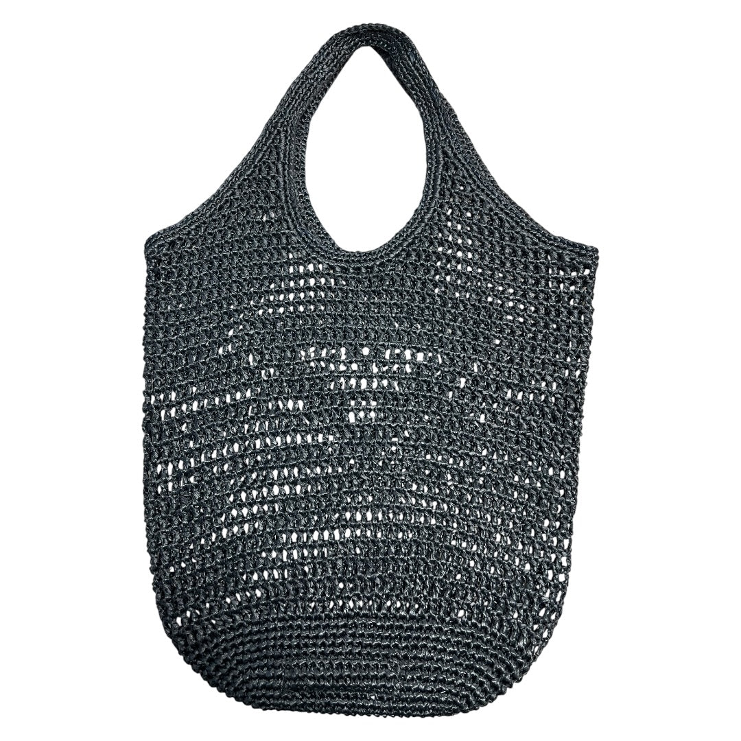 PRADA Crochet Raffia Tote Bag Black | Authentic Pre-Owned Luxury