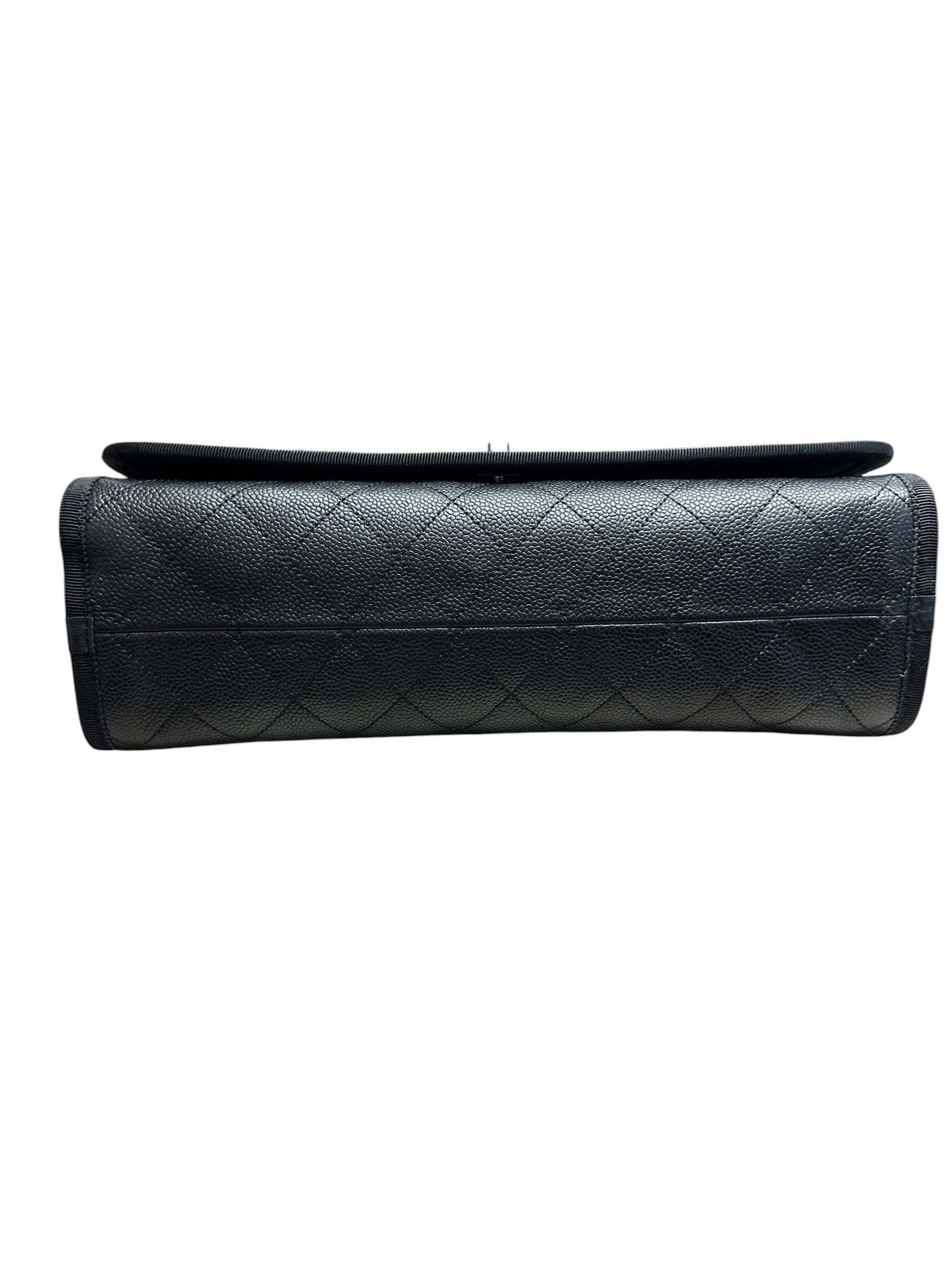 CHANEL Caviar Quilted Top Handle Flap Bag Black Silver Hardware | Authentic Pre-Owned Luxury