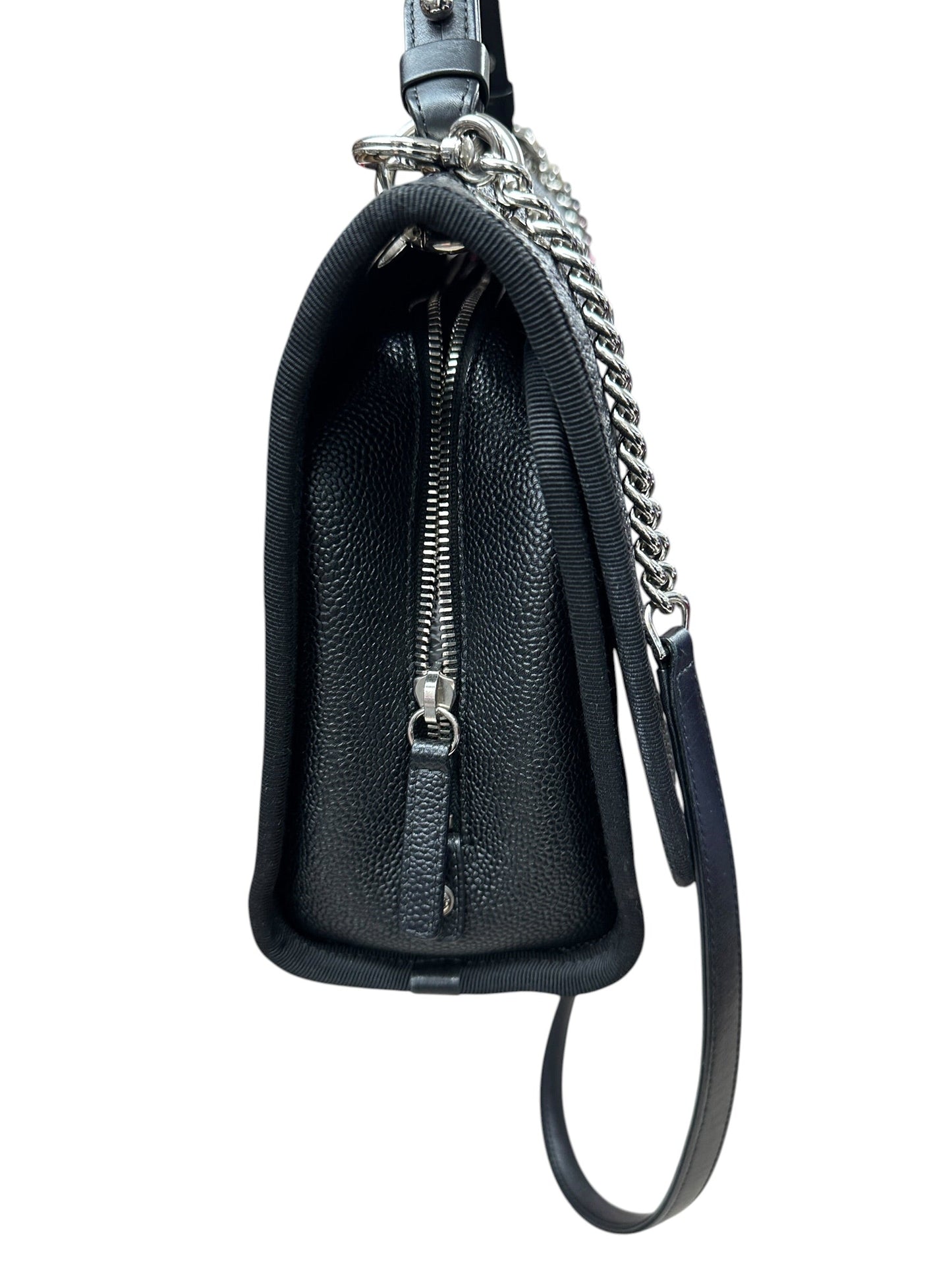 CHANEL Caviar Quilted Top Handle Flap Bag Black Silver Hardware | Authentic Pre-Owned Luxury
