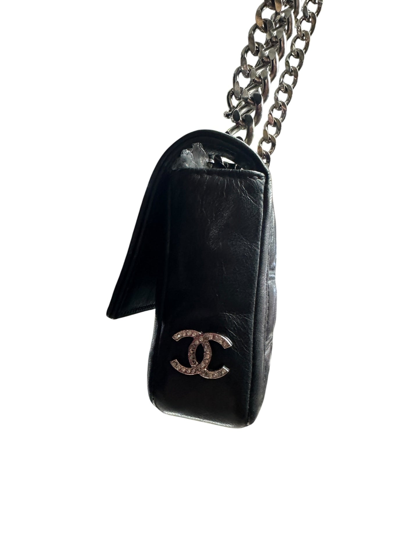 CHANEL Lambskin Square Quilted Mademoiselle Mini Flap Black Silver Hardware | Authentic Pre-Owned Luxury