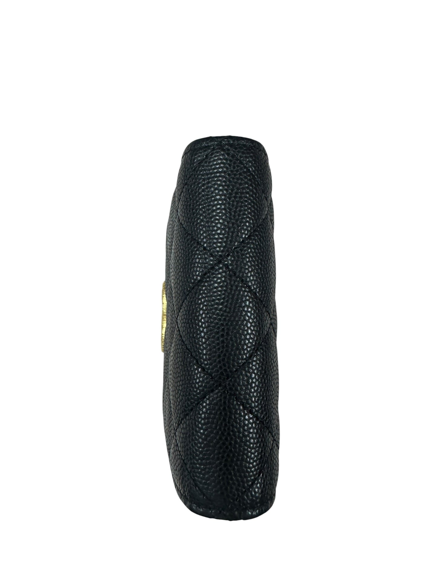 CHANEL Caviar Quilted Compact Bifold Wallet Black Gold Hardware | Authentic Pre-Owned Luxury