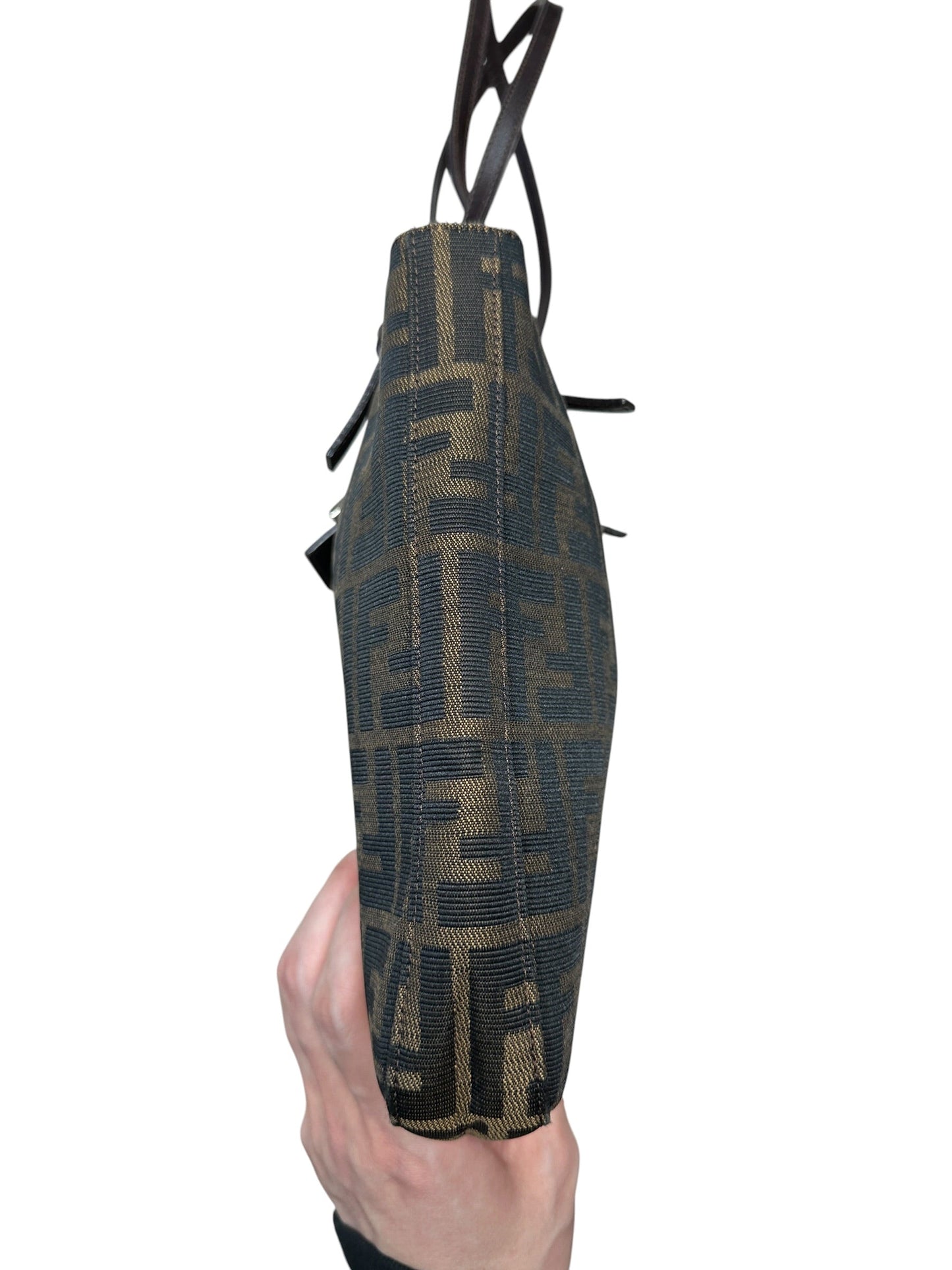 FENDI Zucca Canvas Mamma Baguette Tote Bag Brown | Authentic Pre-Owned Luxury