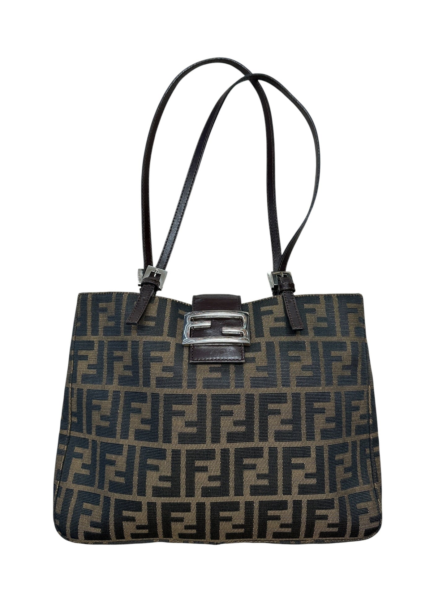 FENDI Zucca Canvas Mamma Baguette Tote Bag Brown | Authentic Pre-Owned Luxury