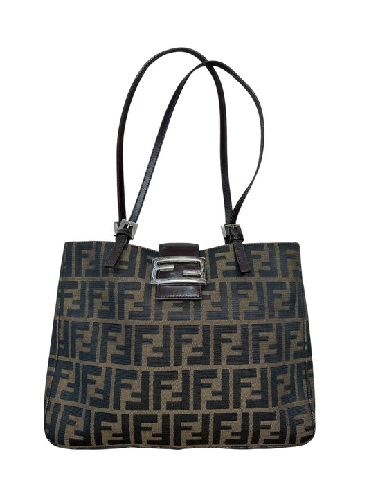 FENDI Zucca Canvas Mamma Baguette Tote Bag Brown | Authentic Pre-Owned Luxury