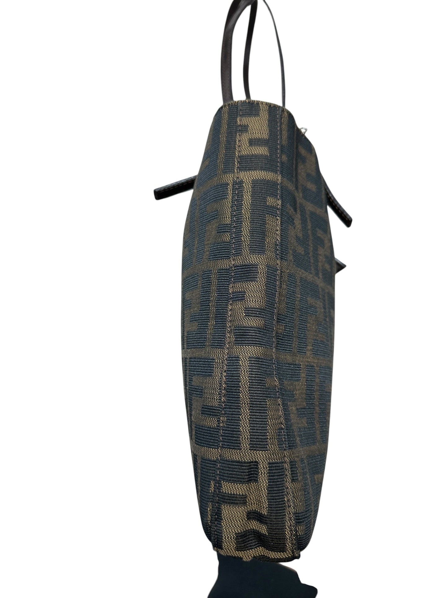 FENDI Zucca Canvas Mamma Baguette Tote Bag Brown | Authentic Pre-Owned Luxury