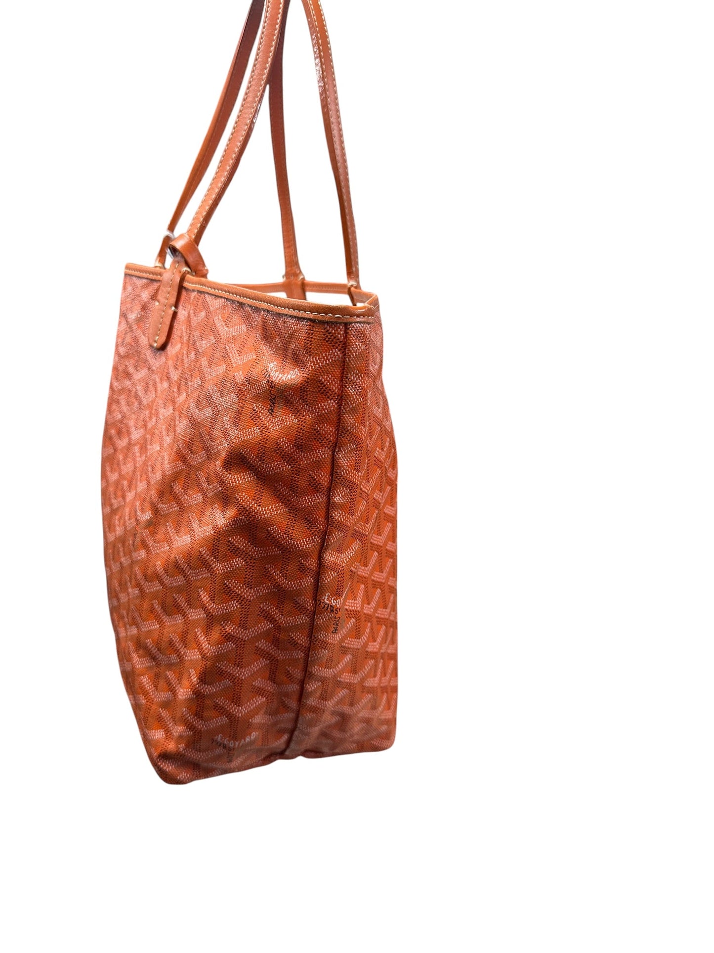 GOYARD Goyardine Saint Louis PM Tote Bag with Pouch Orange | Authentic Pre-Owned Luxury