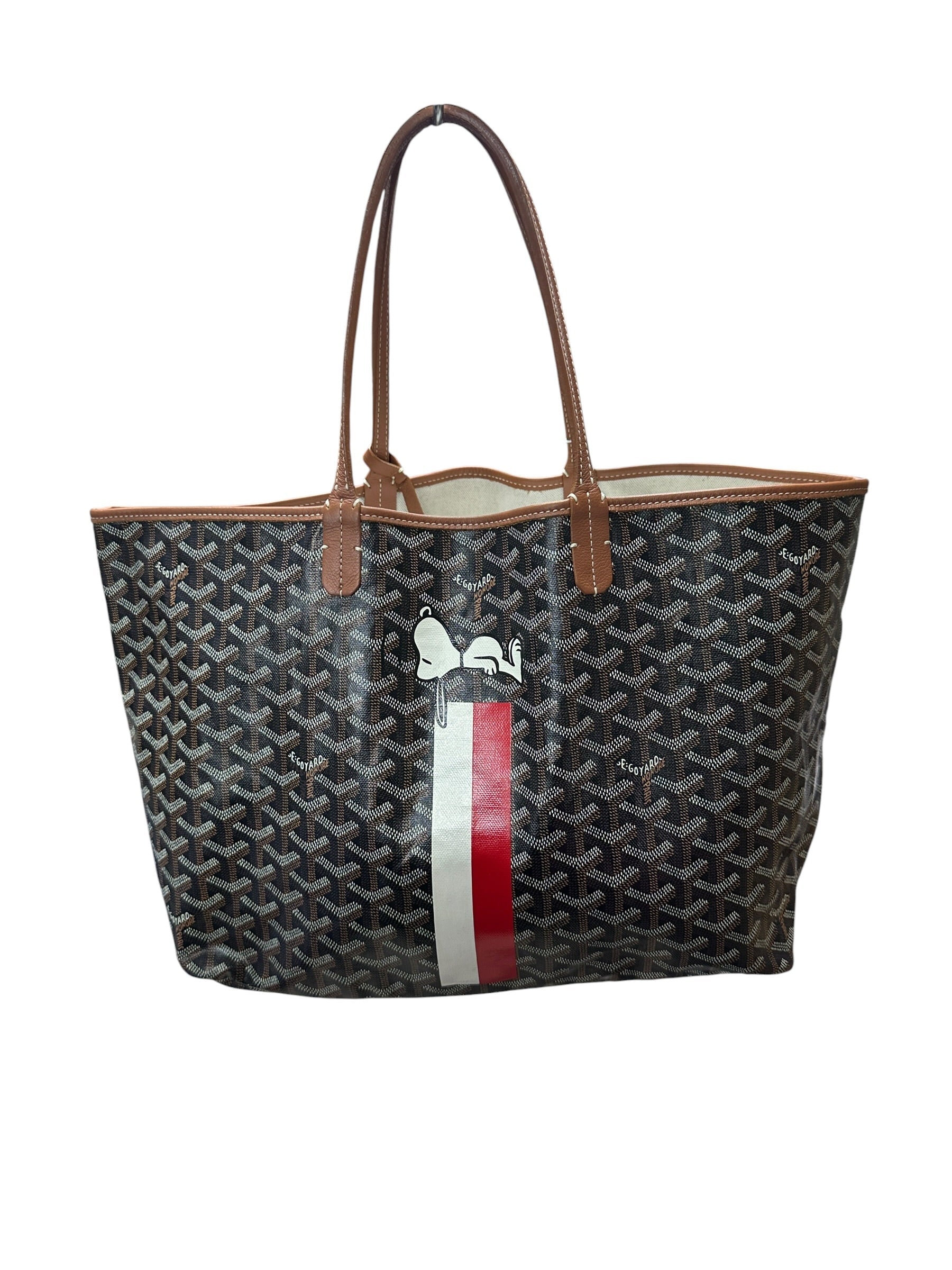 GOYARD Goyardine Saint Louis PM Custom Painted Tote Bag Black | Authentic Pre-Owned Luxury