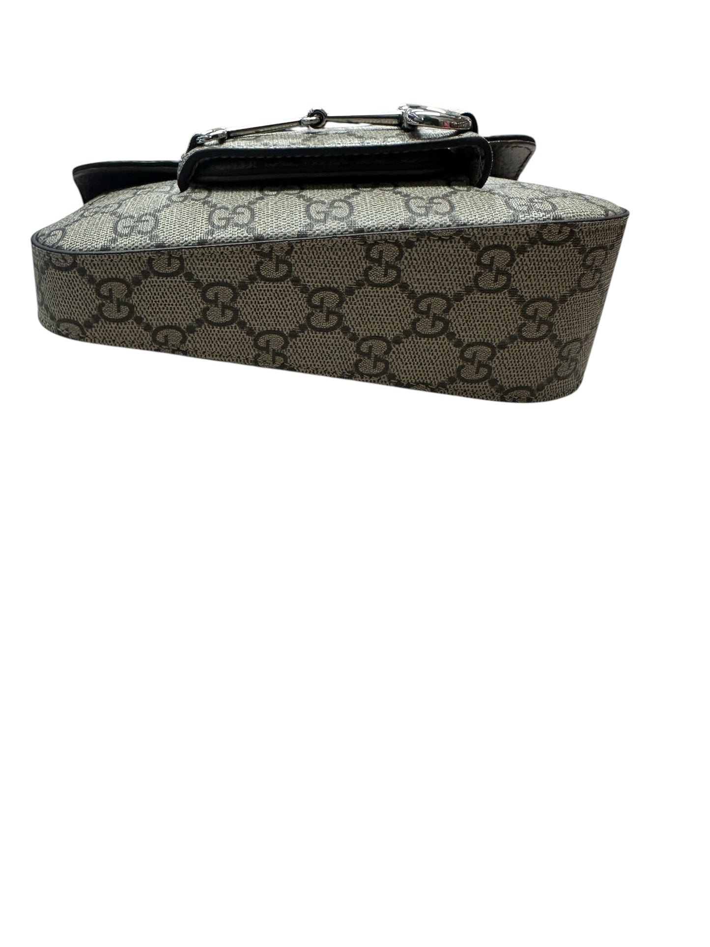 GUCCI GG Supreme Horsebit 1955 Shoulder Bag Beige Silver Hardware | Authentic Pre-Owned Luxury