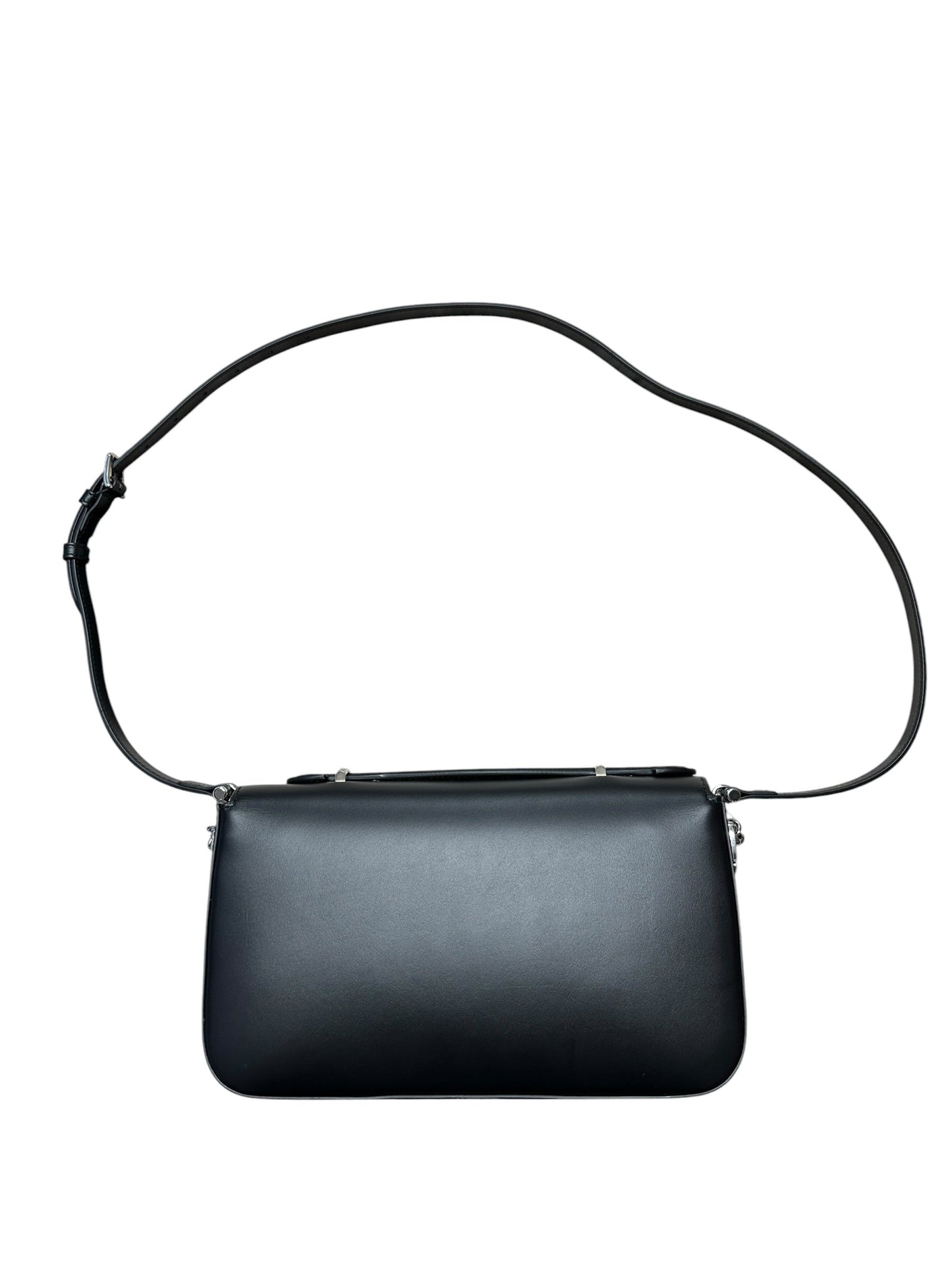 GUCCI Smooth Leather Petite GG Shoulder Bag Black Silver Hardware | Authentic Pre-Owned Luxury