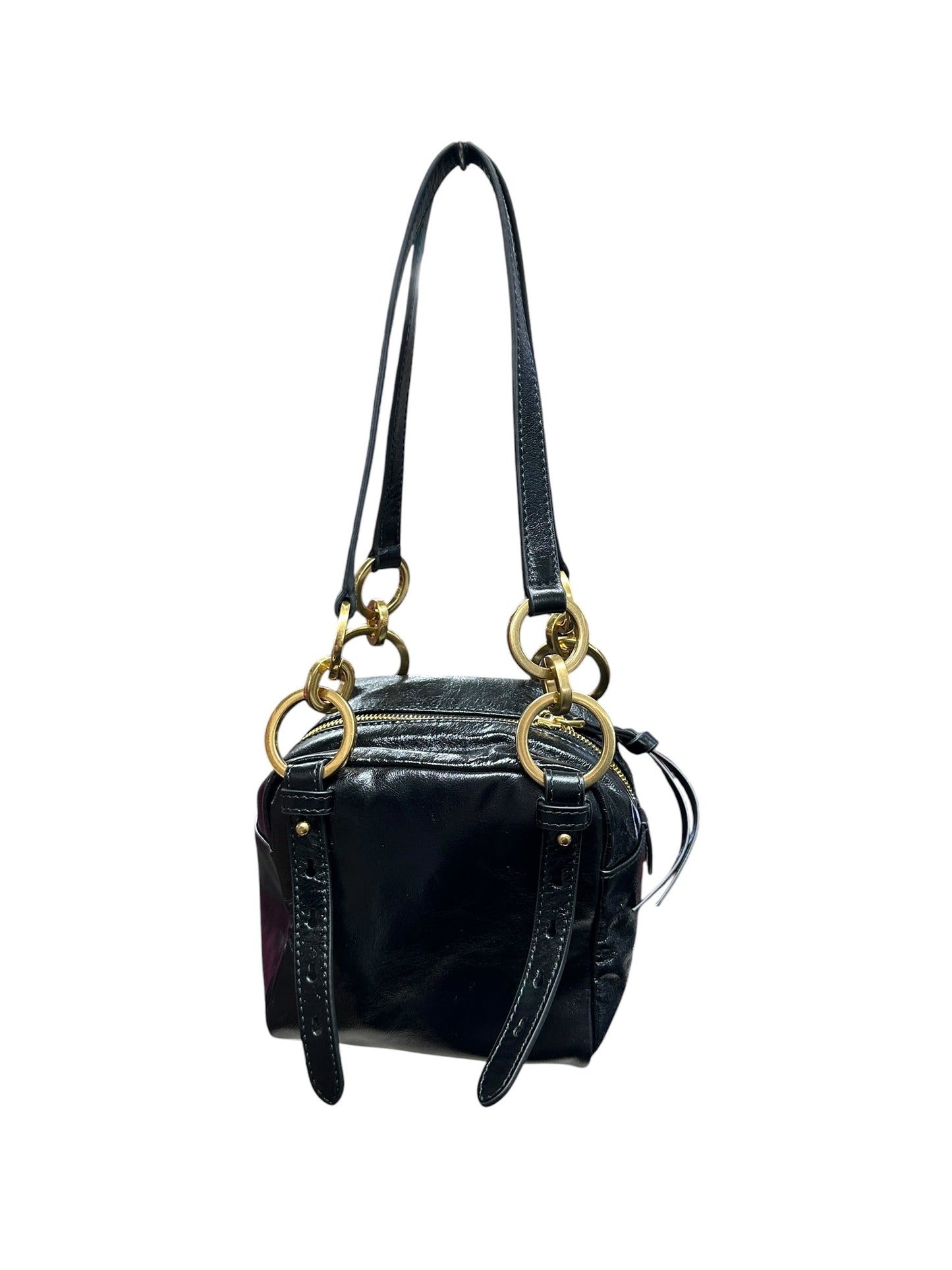 PRADA Glace Calfskin Multi Pocket Shoulder Bag Black Gold Hardware | Authentic Pre-Owned Luxury