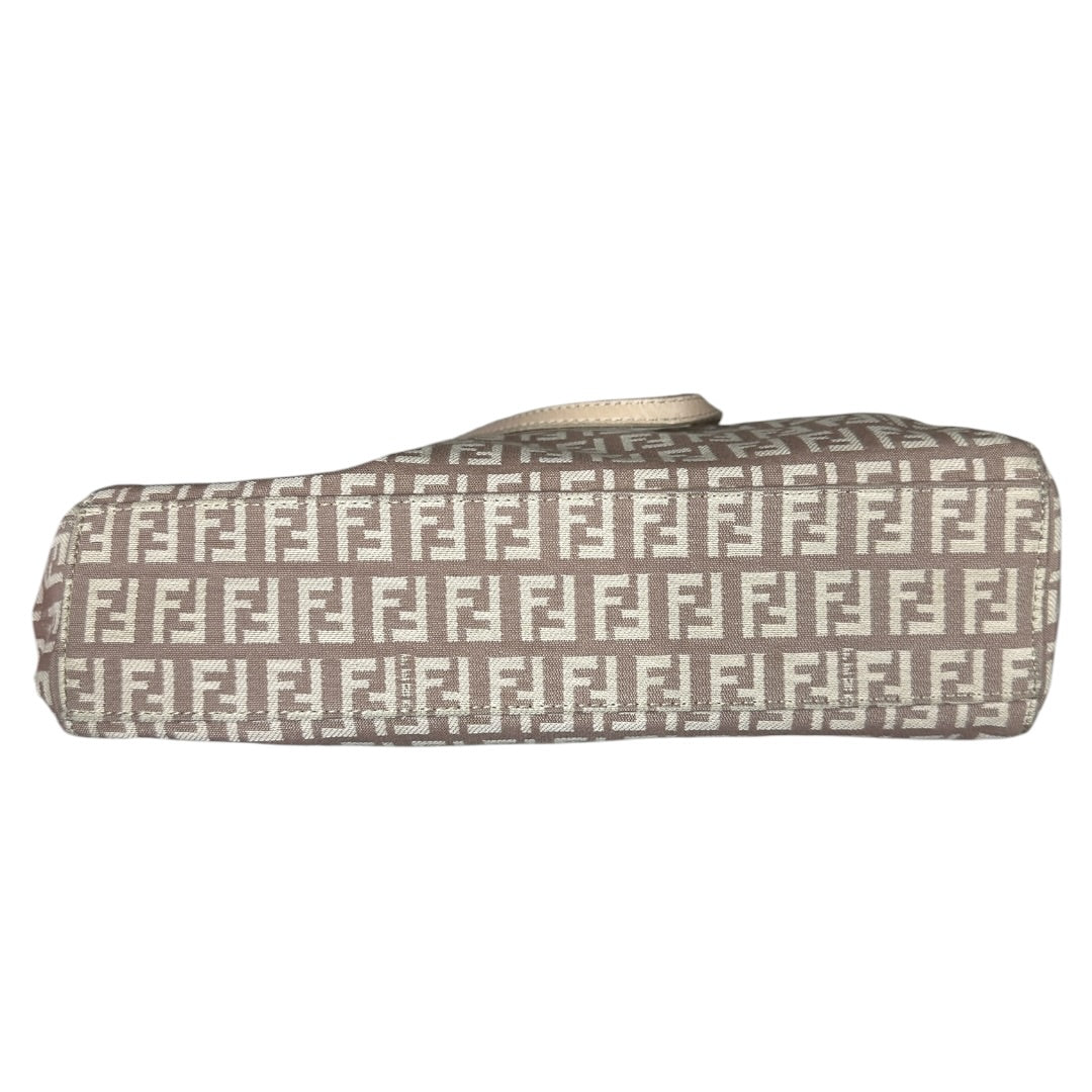 FENDI Zucchino Canvas Tote Shoulder Bag Beige Silver Hardware | Authentic Pre-Owned Luxury