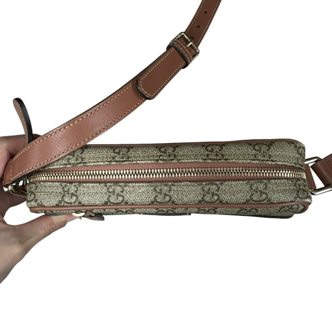 GUCCI GG Supreme Stars Print Crossbody Bag Beige Pink Gold Hardware | Authentic Pre-Owned Luxury