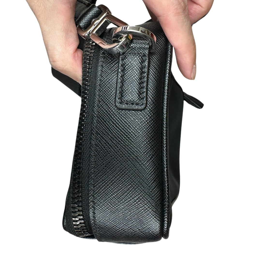 PRADA Re-Nylon Saffiano Leather Crossbody Bag with Mini Pouch Black Silver Hardware | Authentic Pre-Owned Luxury