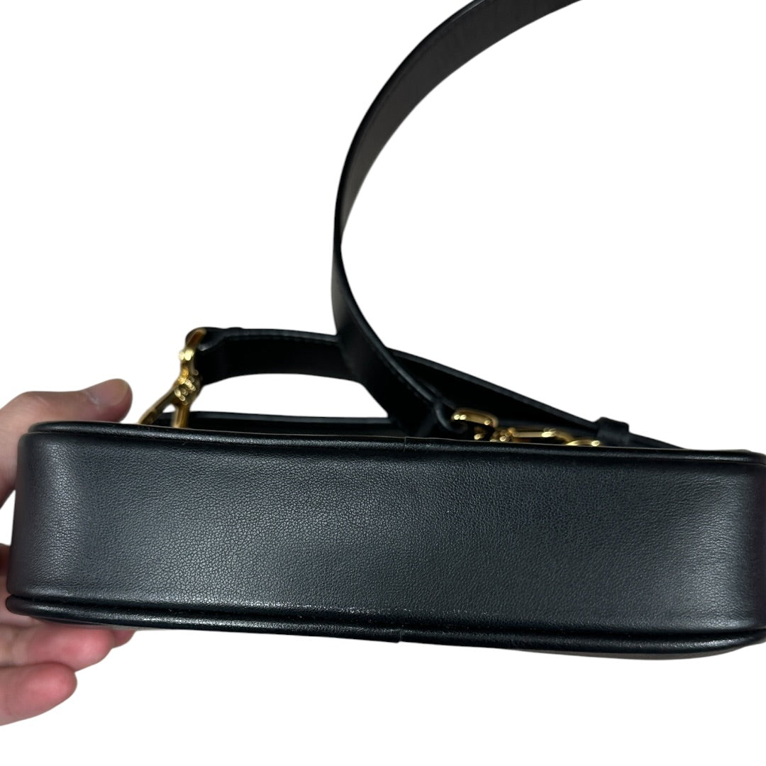 FENDI x VERSACE FENDACE Smooth Leather Camera Crossbody Bag Black Gold Hardware | Authentic Pre-Owned Luxury