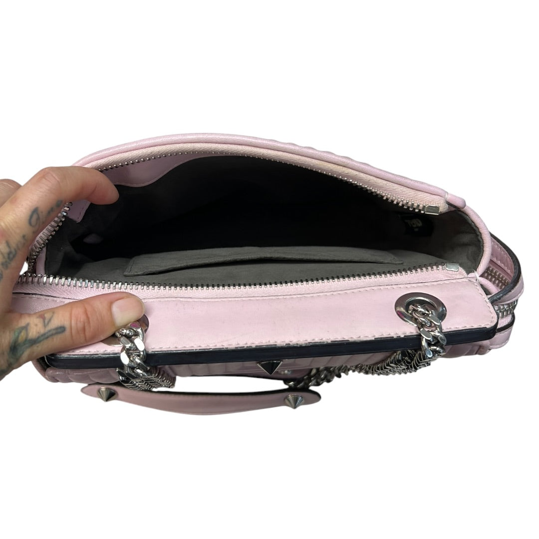 FENDI Leather Dotcom Click Chain Shoulder Bag Pink Silver Hardware | Authentic Pre-Owned Luxury