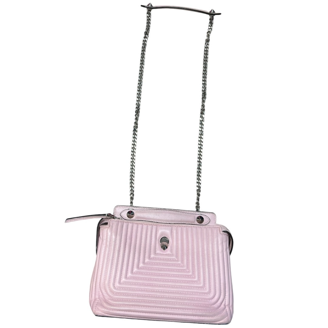 FENDI Leather Dotcom Click Chain Shoulder Bag Pink Silver Hardware | Authentic Pre-Owned Luxury