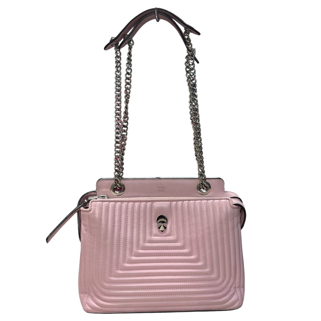 FENDI Leather Dotcom Click Chain Shoulder Bag Pink Silver Hardware | Authentic Pre-Owned Luxury