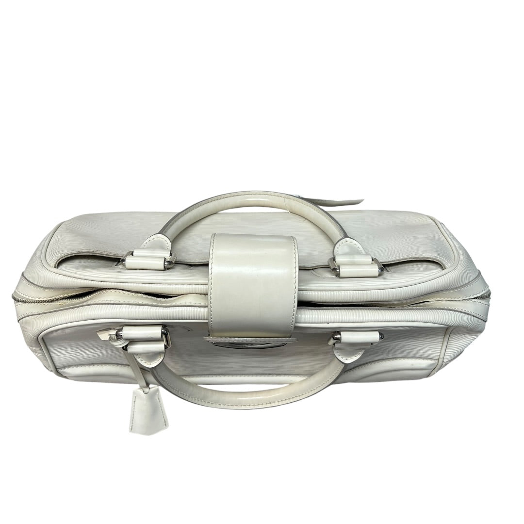 LOUIS VUITTON Epi Leather Montaigne GM Bowling Bag White Gold Hardware | Authentic Pre-Owned Luxury