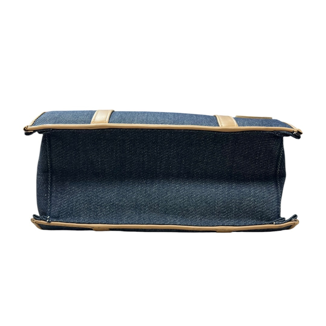 Christian Dior Denim Tote Handbag Blue Tan Leather Trim | Authentic Pre-Owned Luxury