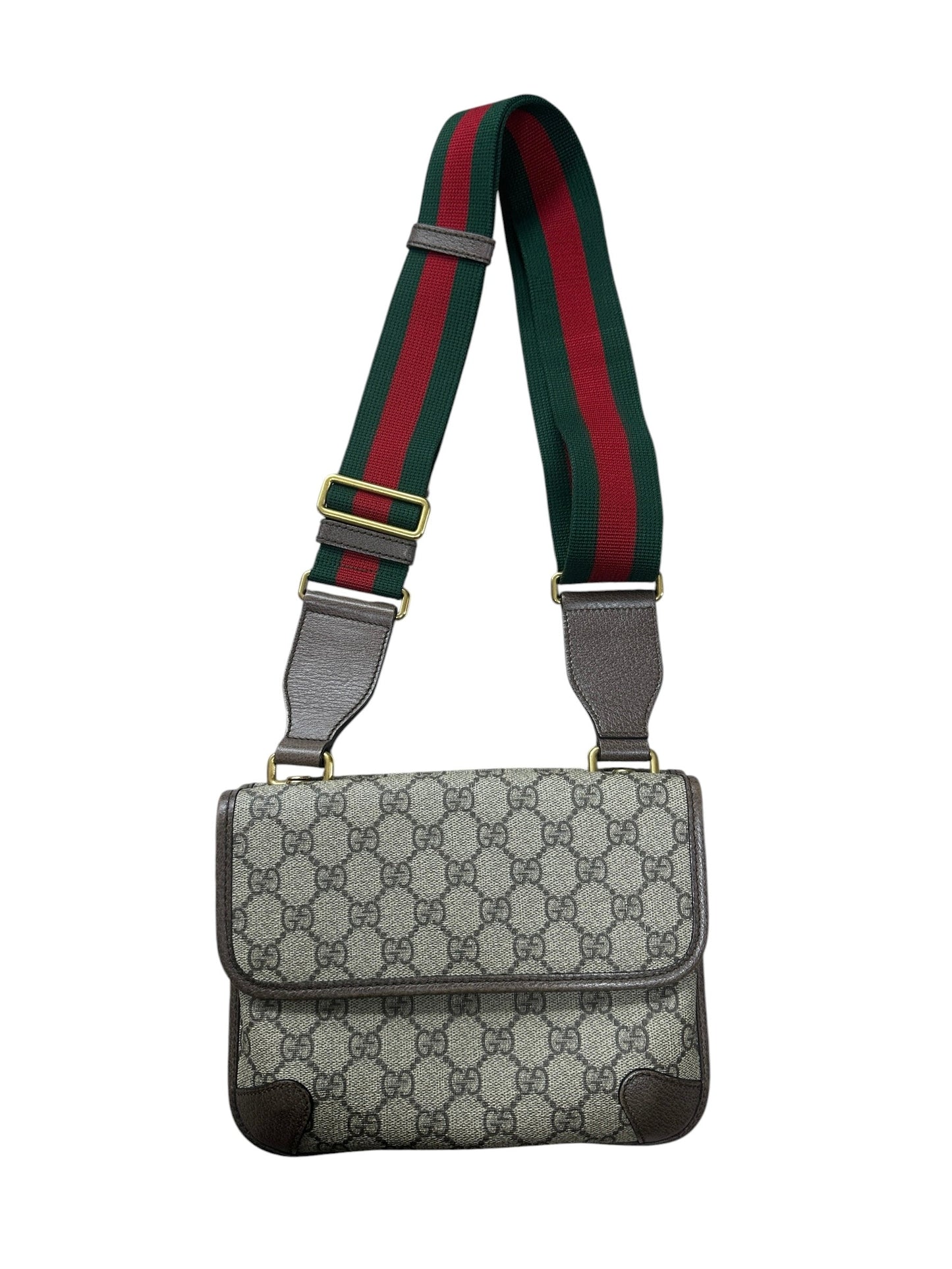 GUCCI GG Supreme Neo Vintage Messenger Bag Beige Ebony Gold Hardware | Authentic Pre-Owned Luxury