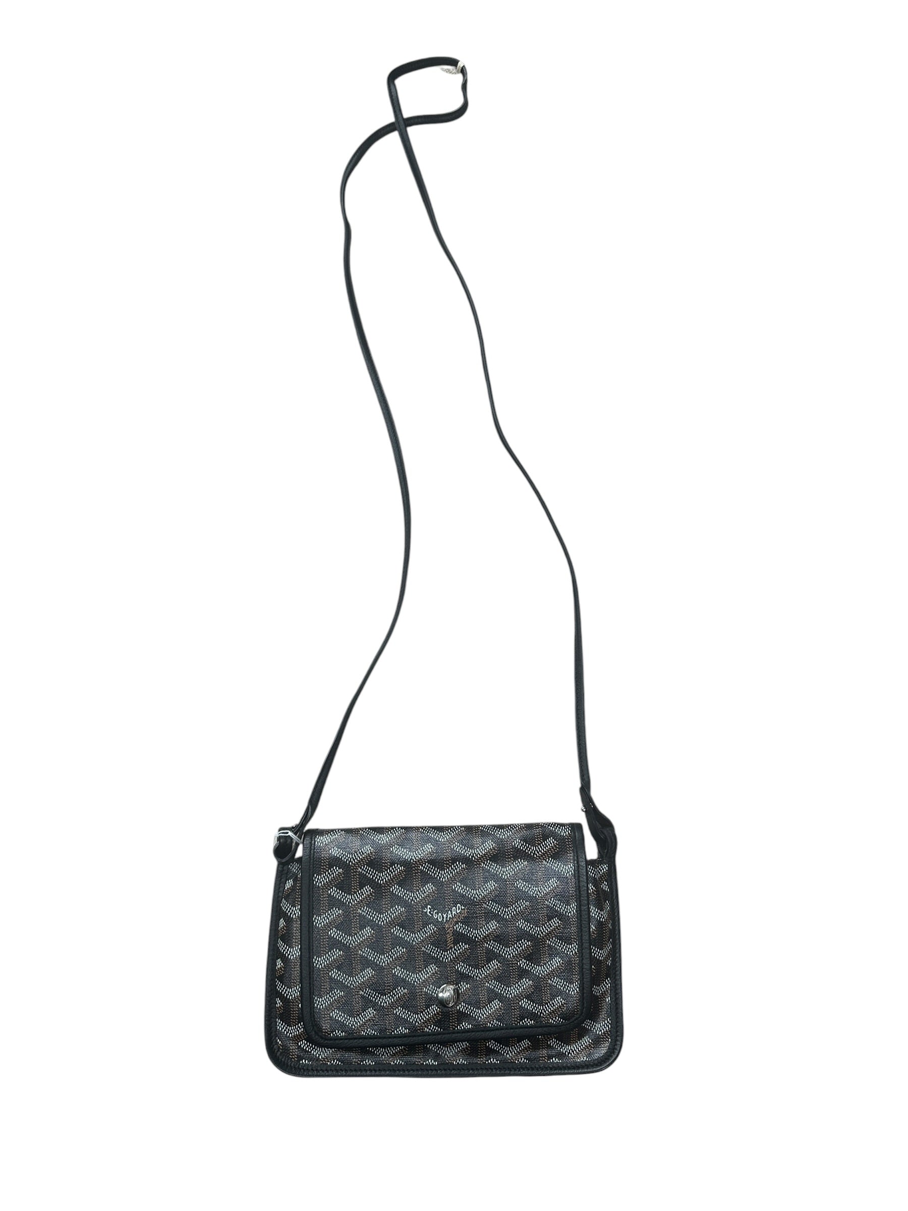 GOYARD Goyardine Plumet Crossbody Bag Black Silver Hardware | Authentic Pre-Owned Luxury