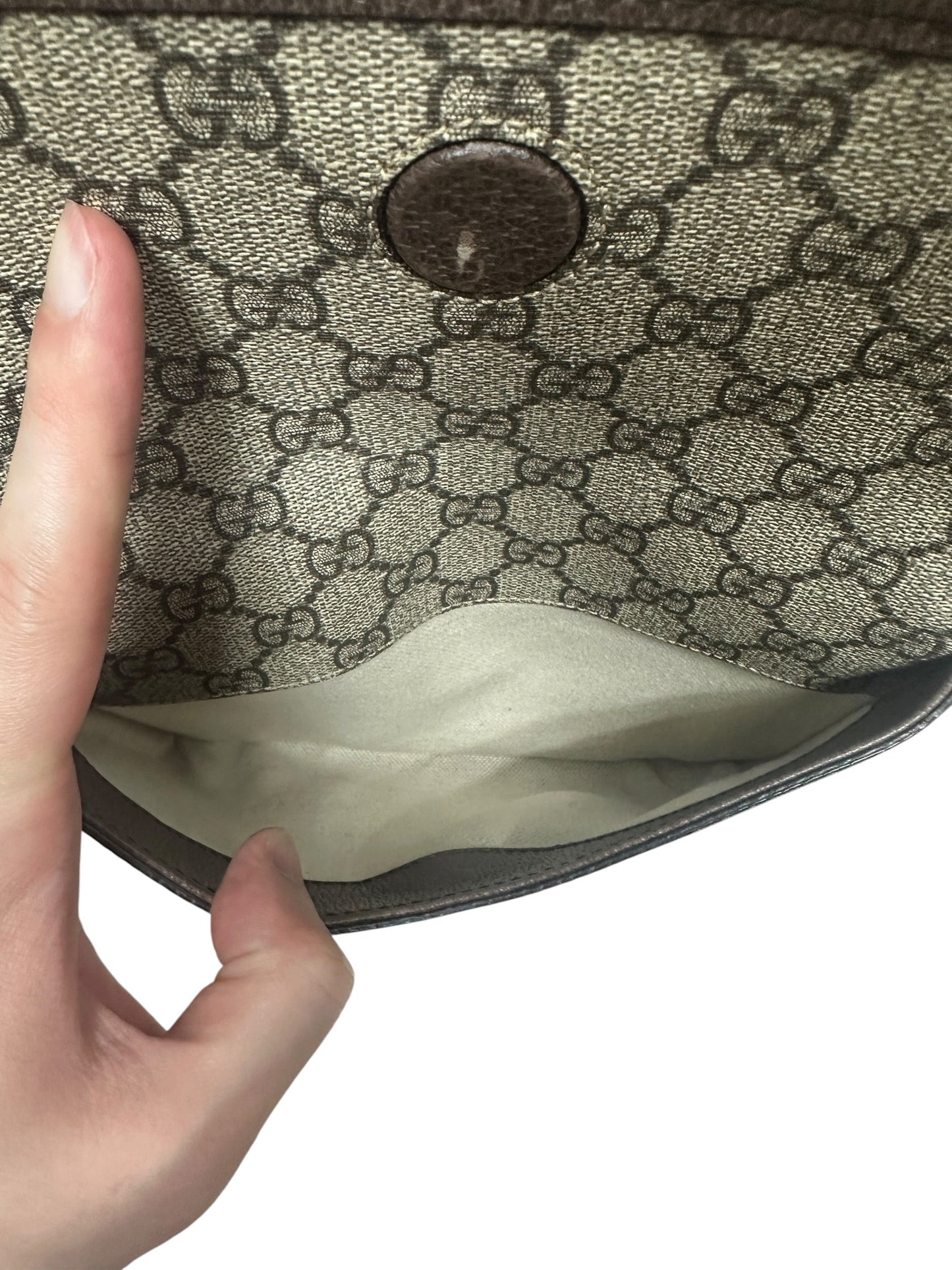 GUCCI GG Supreme Neo Vintage Messenger Bag Beige Ebony Gold Hardware | Authentic Pre-Owned Luxury