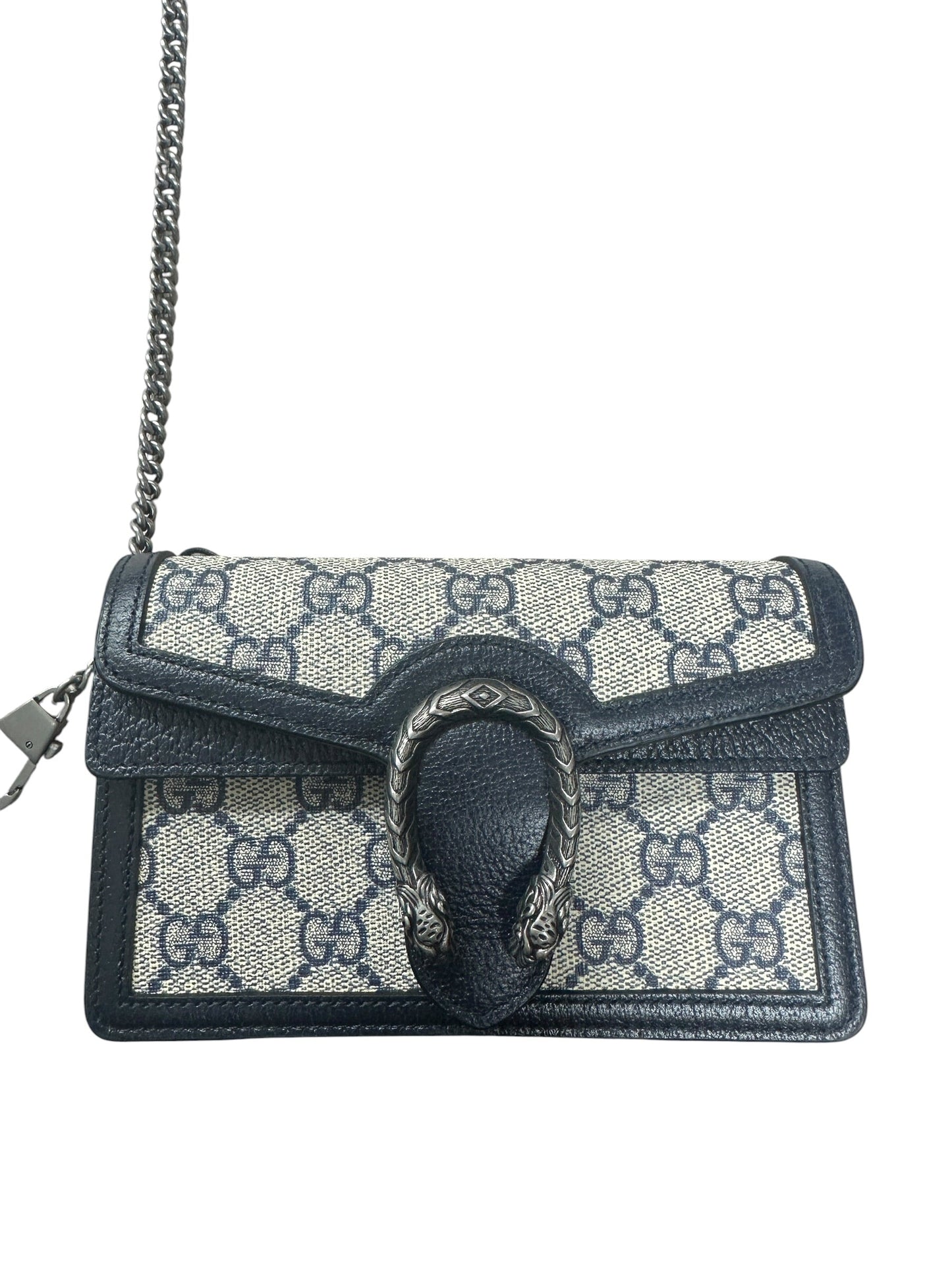 GUCCI GG Supreme Dionysus Super Mini Bag Beige Blue Silver Hardware | Authentic Pre-Owned Luxury