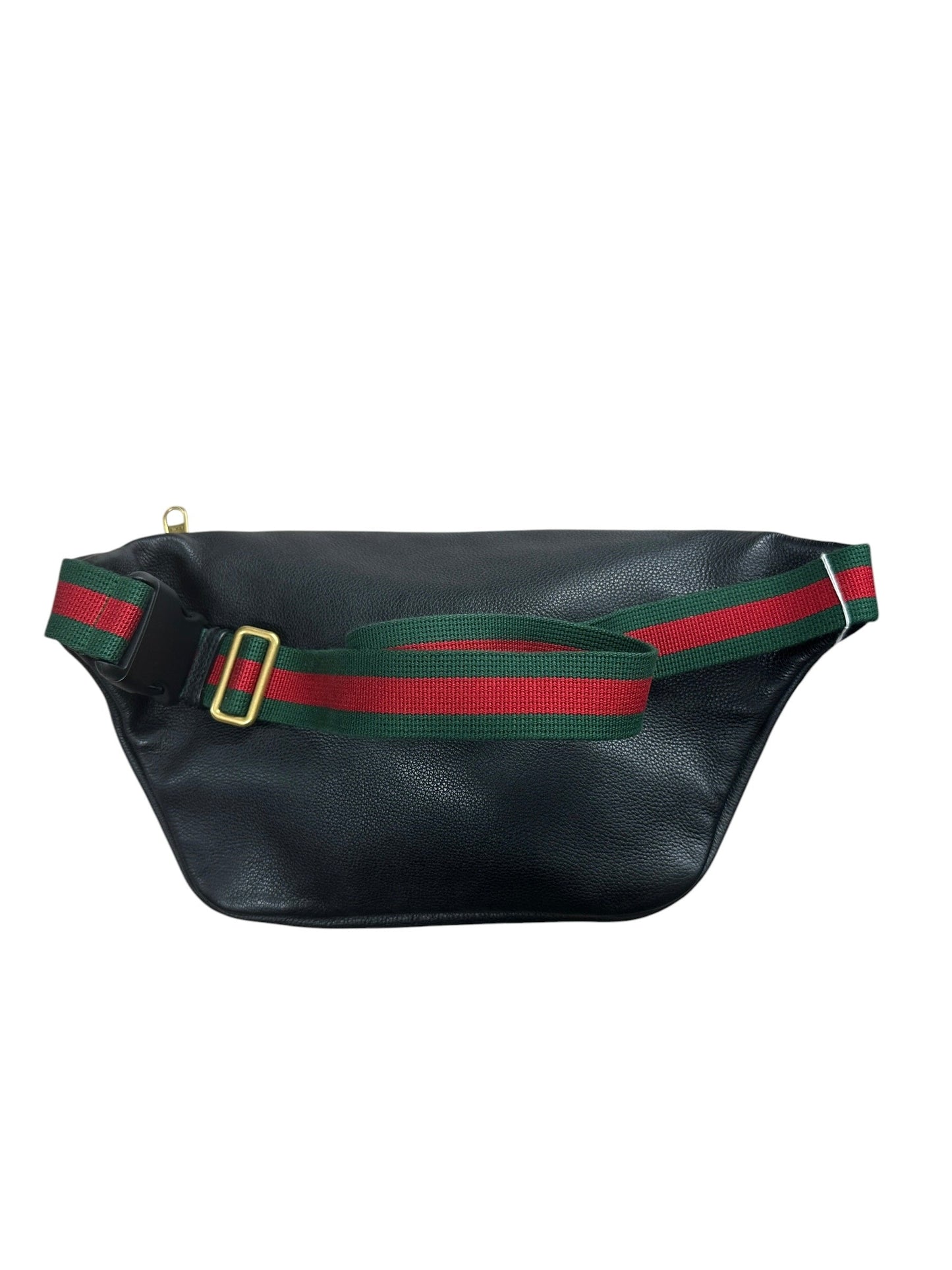 GUCCI Leather Print Belt Bag Black Gold Hardware | Authentic Pre-Owned Luxury