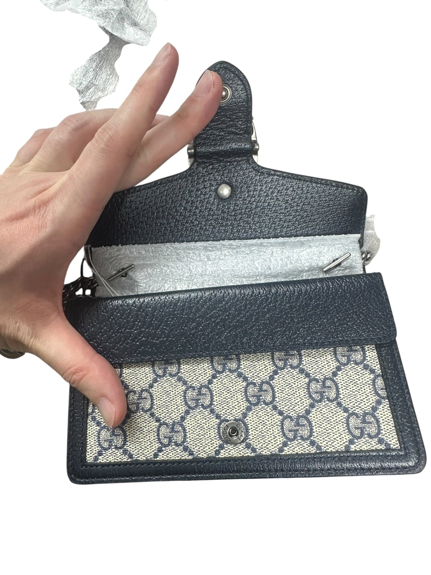 GUCCI GG Supreme Dionysus Super Mini Bag Beige Blue Silver Hardware | Authentic Pre-Owned Luxury
