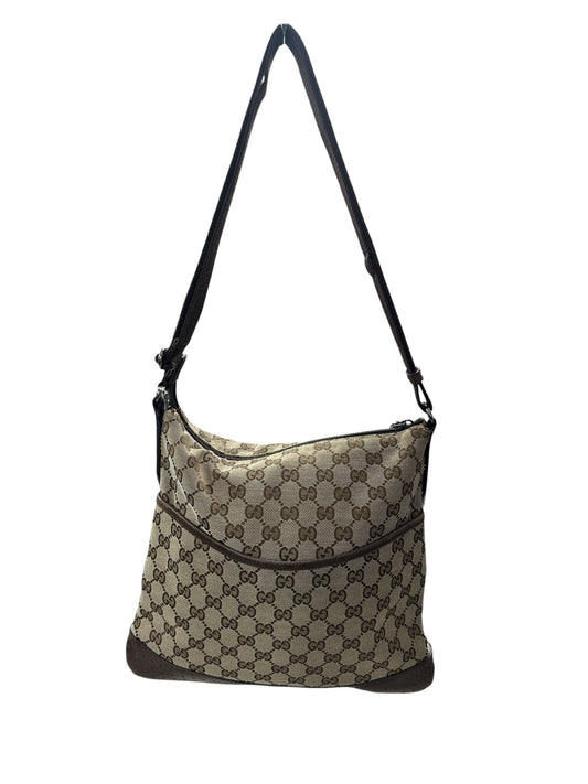 GUCCI GG Canvas Shoulder Bag Brown Silver Hardware | Authentic Pre-Owned Luxury