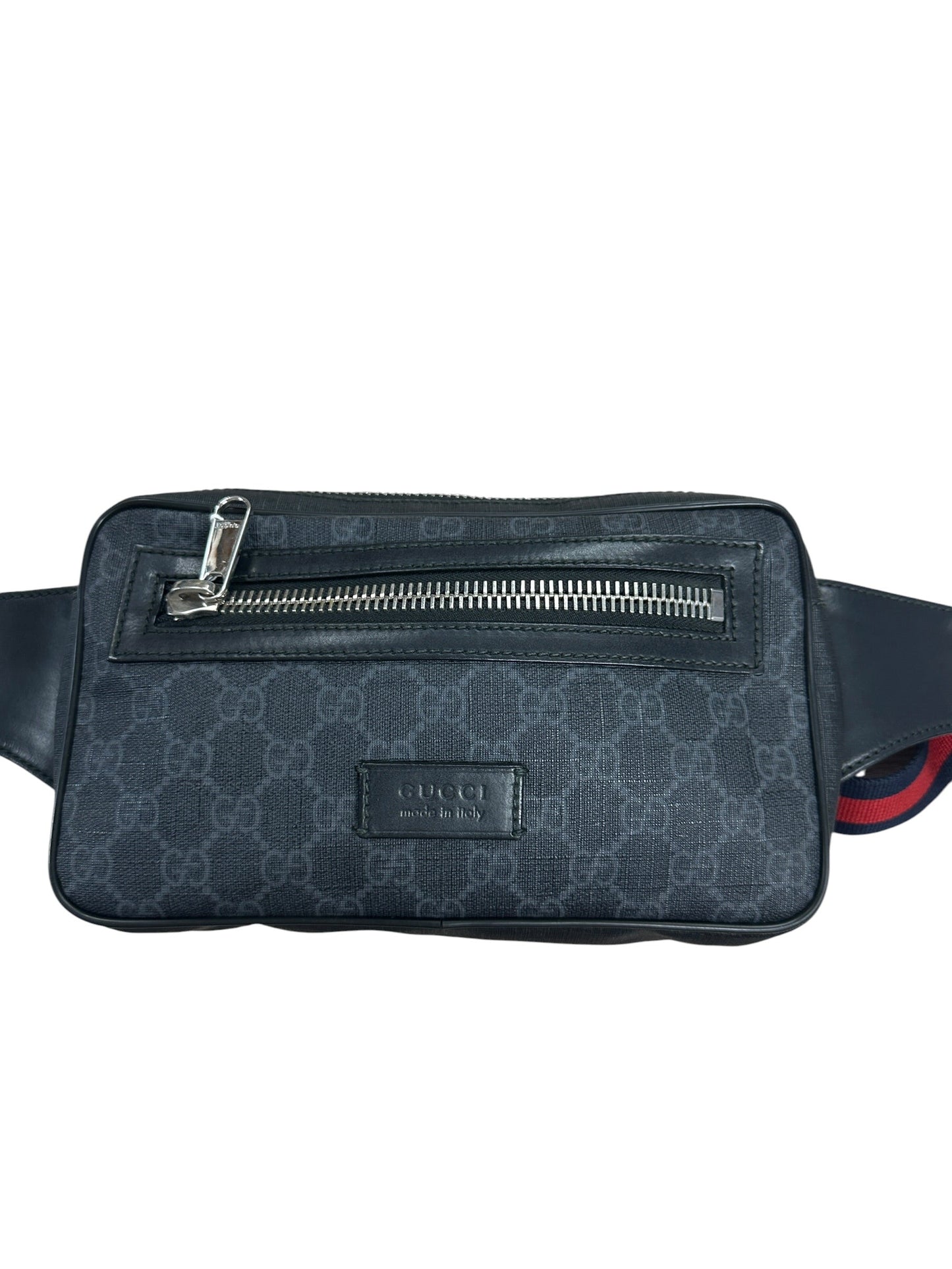 GUCCI GG Supreme Belt Bag Black Silver Hardware | Authentic Pre-Owned Luxury