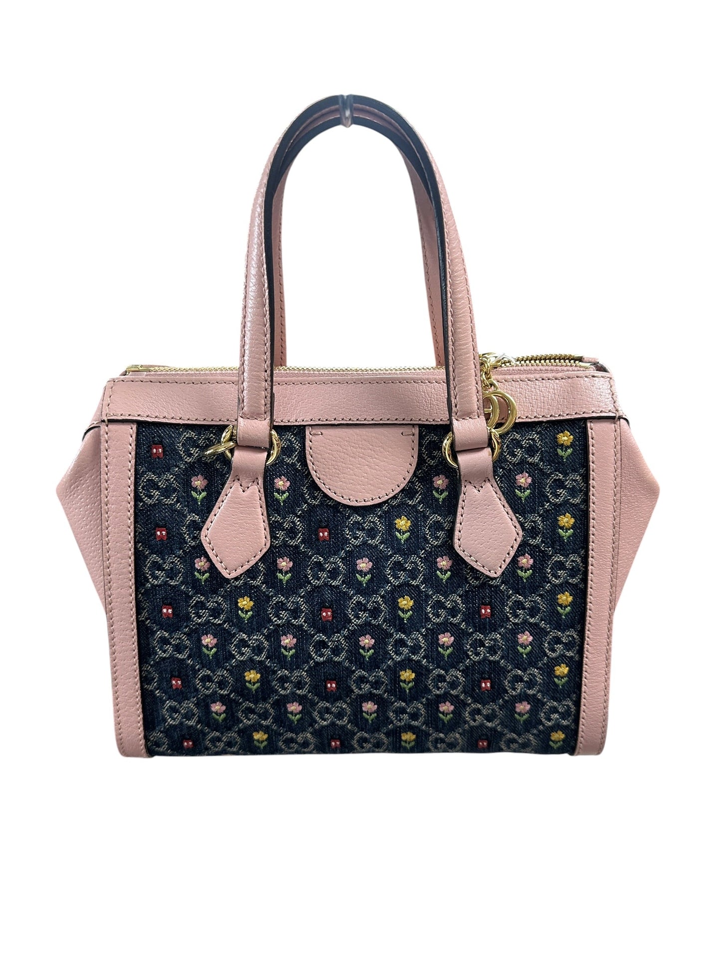 GUCCI GG Denim Ophidia Small Tote Bag Blue Pink Gold Hardware | Authentic Pre-Owned Luxury