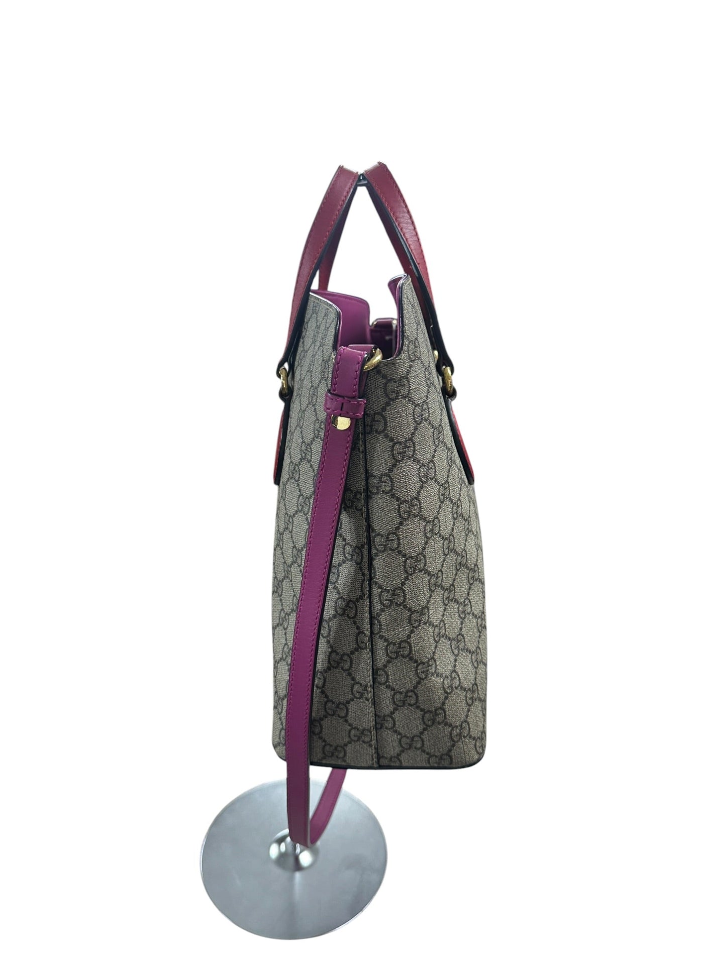 GUCCI GG Supreme 2Way Shoulder Bag Beige Gold Hardware | Authentic Pre-Owned Luxury