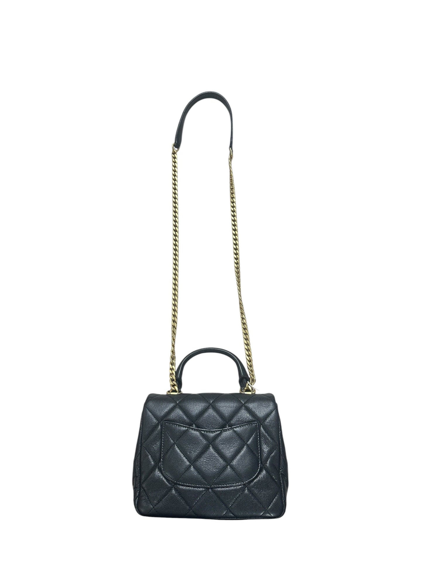 CHANEL Caviar Matelasse 20 Top Handle Bag Black Gold Hardware | Authentic Pre-Owned Luxury