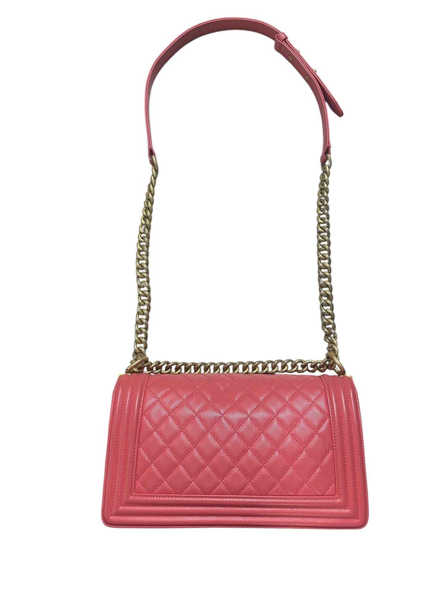 CHANEL Caviar Boy Chanel 25 Shoulder Bag Pink Gold Hardware | Authentic Pre-Owned Luxury