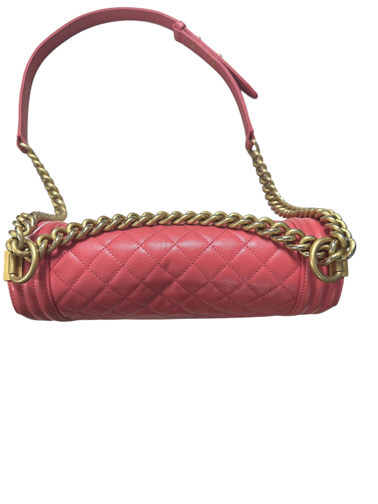 CHANEL Caviar Boy Chanel 25 Shoulder Bag Pink Gold Hardware | Authentic Pre-Owned Luxury