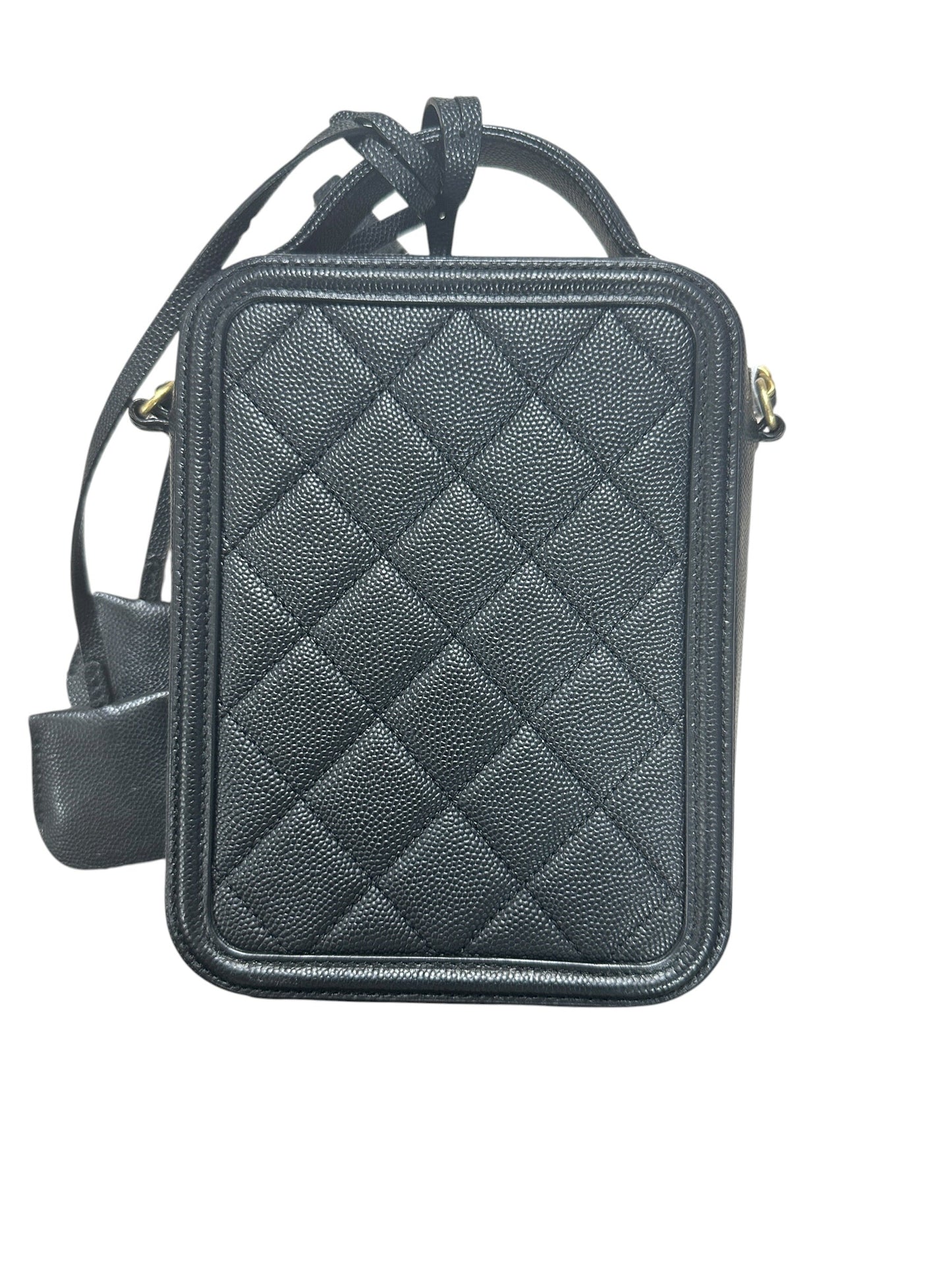 CHANEL Caviar CC Filigree 14 Vertical Vanity 2WAY Black Gold Hardware | Authentic Pre-Owned Luxury