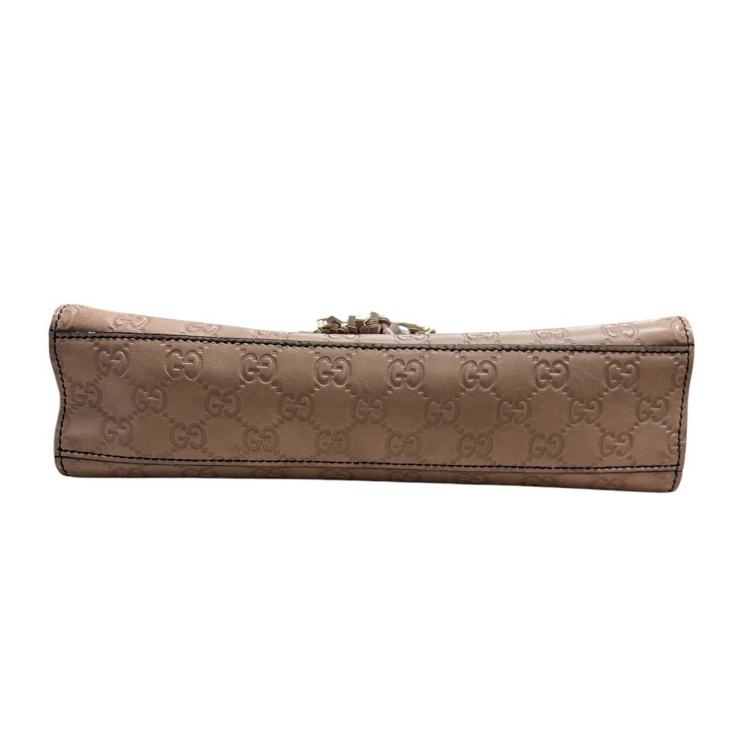 GUCCI Guccissima Leather Horsebit Flap Shoulder Bag Pink Gold Hardware | Authentic Pre-Owned Luxury