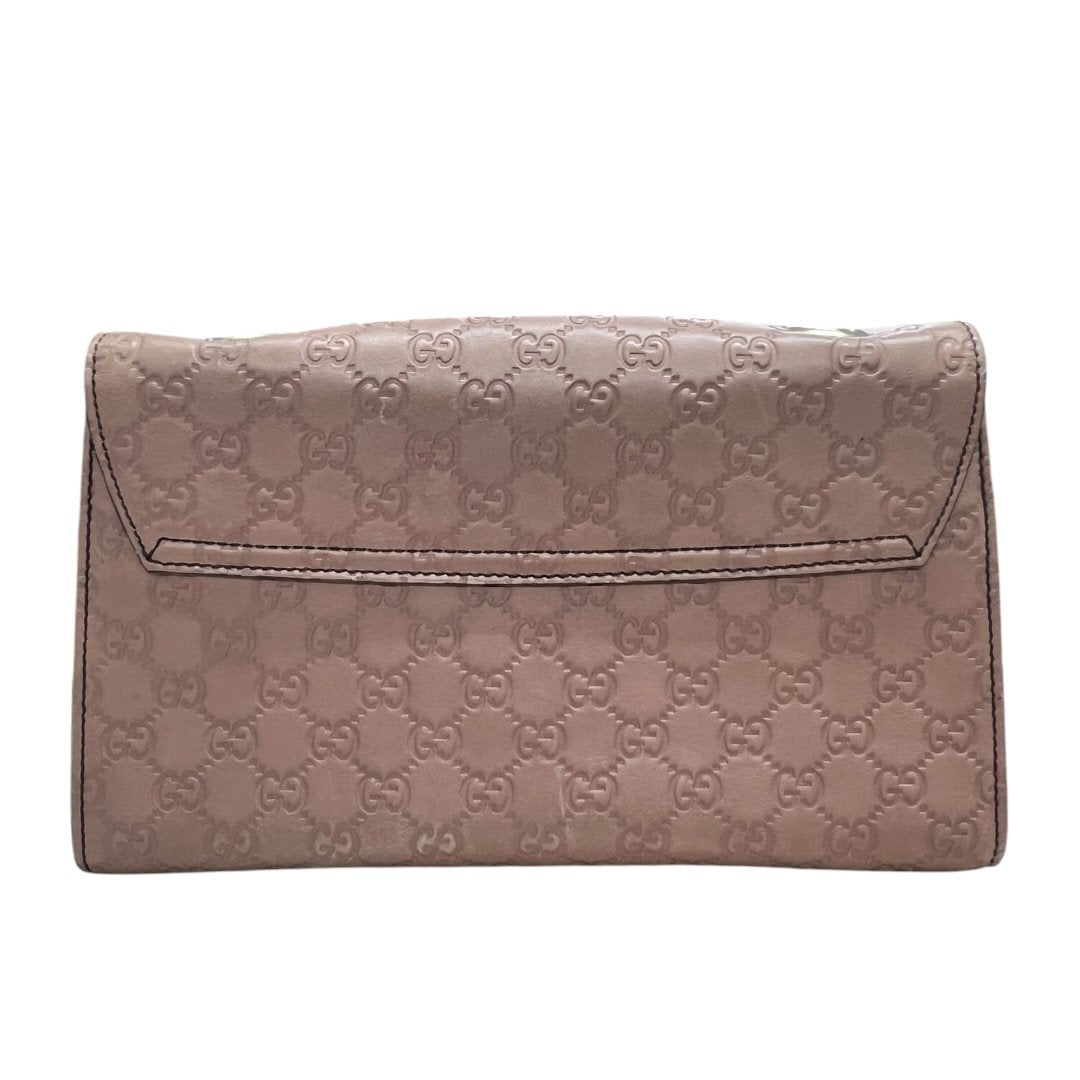 GUCCI Guccissima Leather Horsebit Flap Shoulder Bag Pink Gold Hardware | Authentic Pre-Owned Luxury