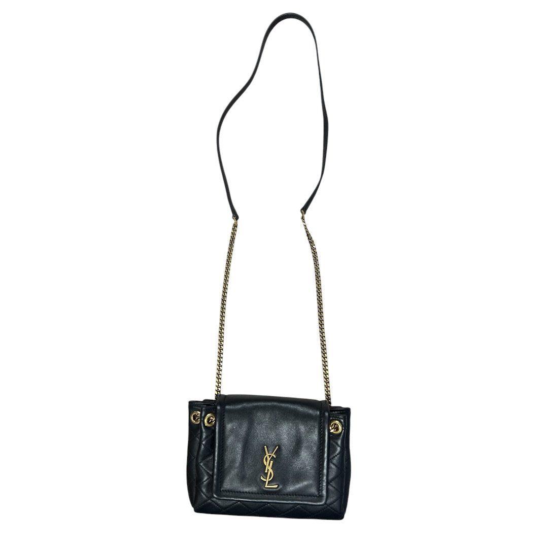 Yves Saint Laurent Lambskin Quilted Shoulder Bag Black Gold Hardware | Authentic Pre-Owned Luxury