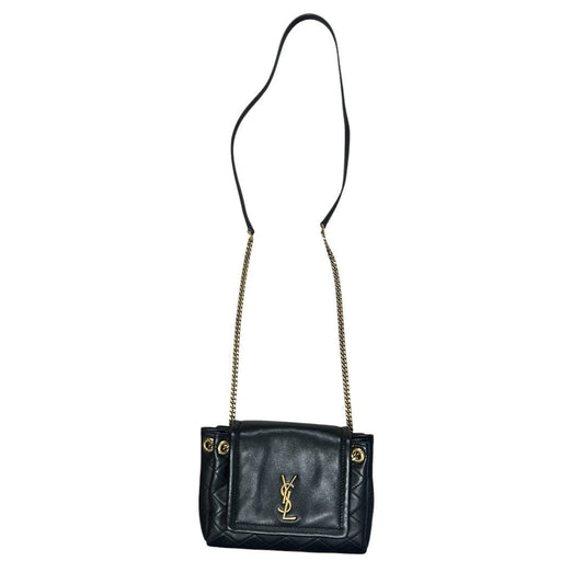 Yves Saint Laurent Lambskin Quilted Shoulder Bag Black Gold Hardware | Authentic Pre-Owned Luxury