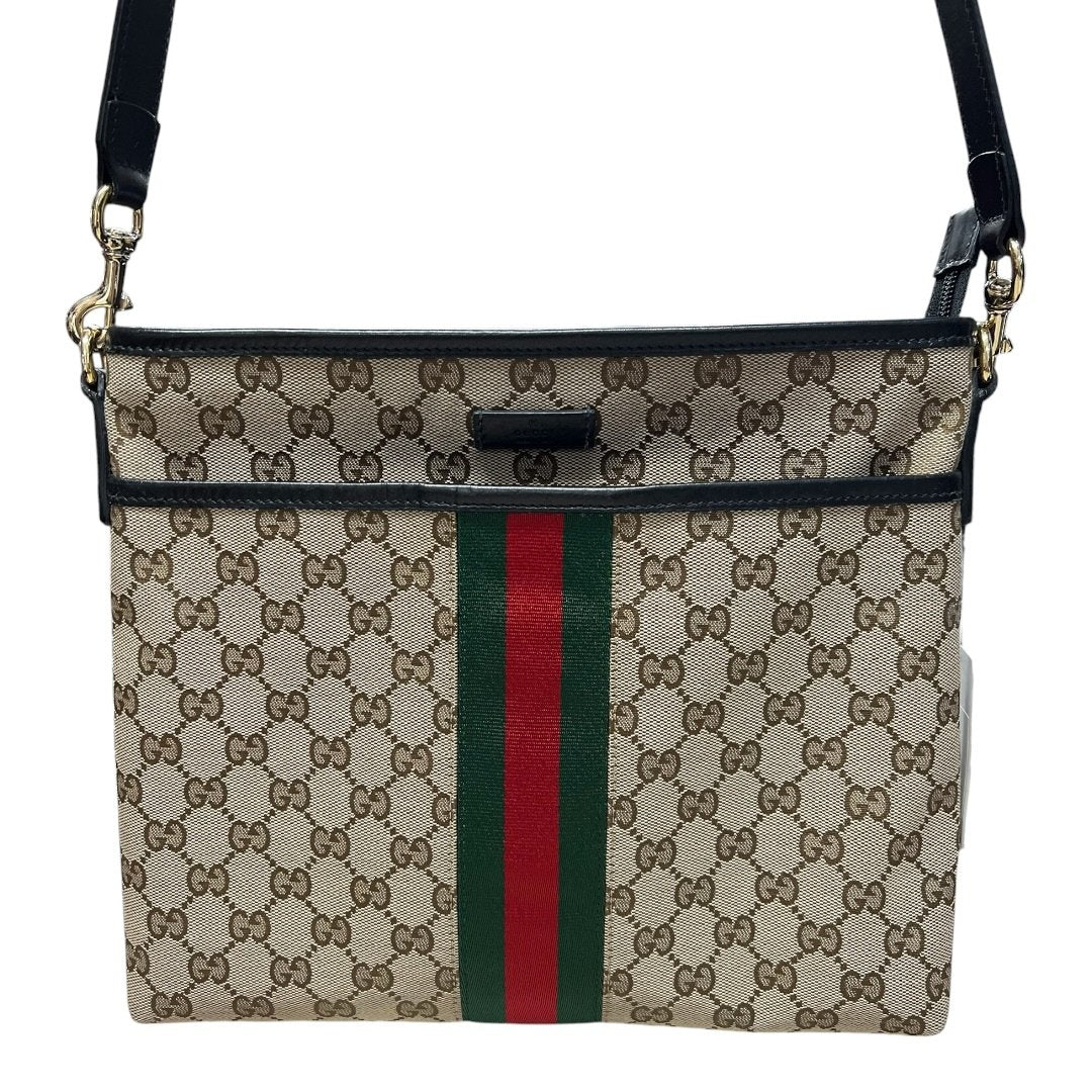 GUCCI GG Canvas GG Canvas Web Crossbody Bag Shoulder Bag Beige, Brown, Red, Green, Black Gold Hardware | Authentic Pre-Owned Luxury