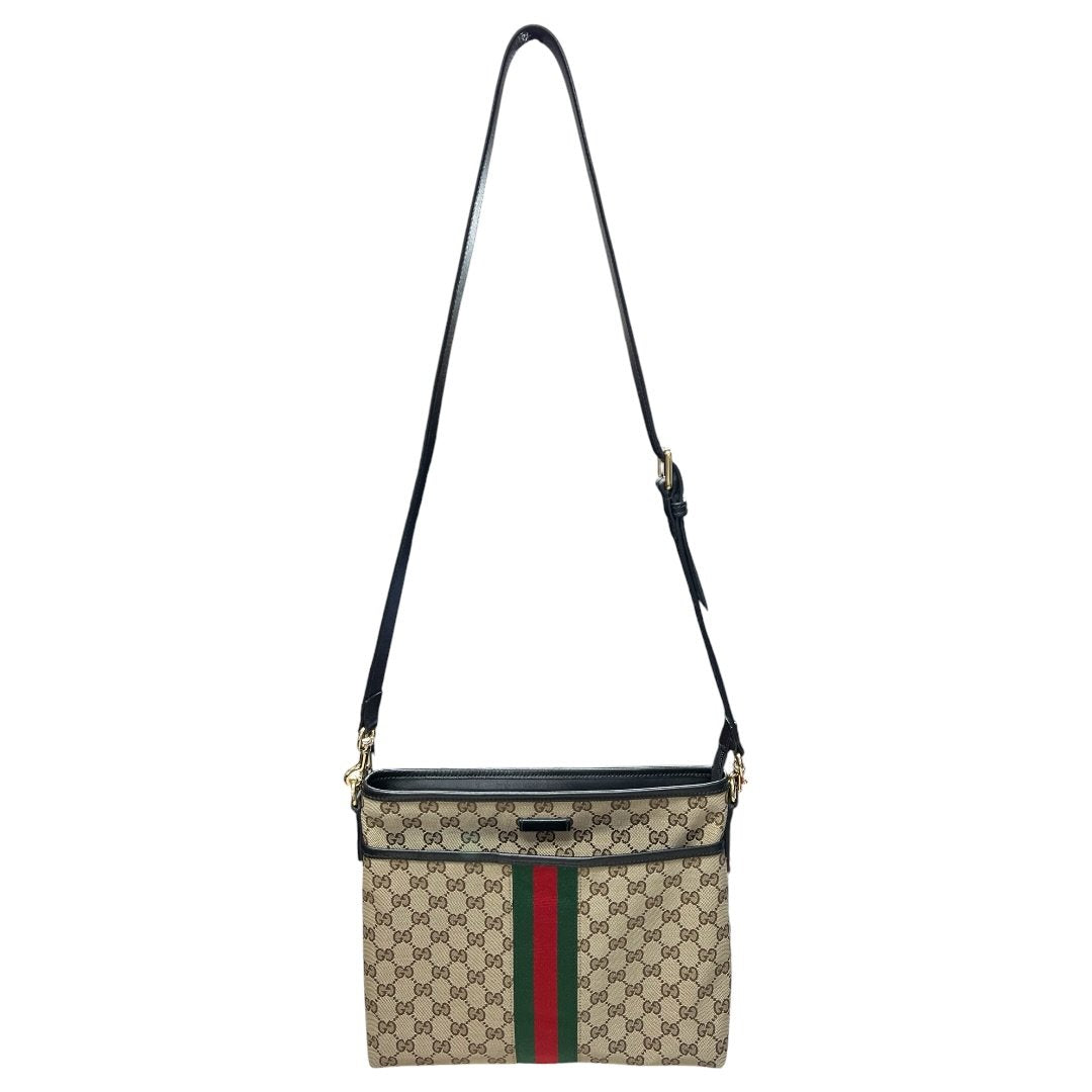GUCCI GG Canvas GG Canvas Web Crossbody Bag Shoulder Bag Beige, Brown, Red, Green, Black Gold Hardware | Authentic Pre-Owned Luxury
