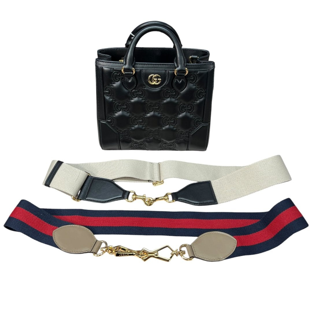 GUCCI Matelassé Leather GG Matelassé Mini Top Handle Bag Black Gold Hardware | Authentic Pre-Owned Luxury
