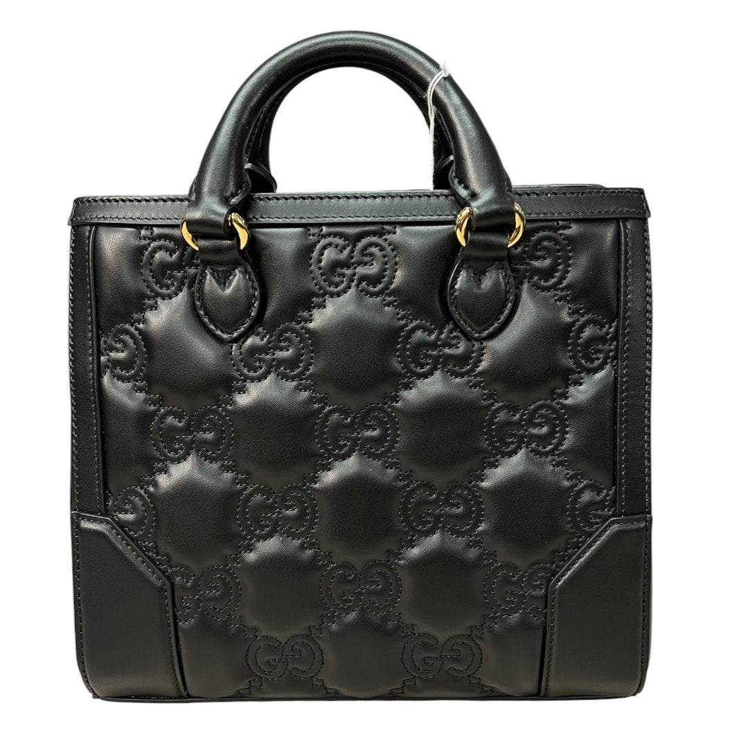 GUCCI Matelassé Leather GG Matelassé Mini Top Handle Bag Black Gold Hardware | Authentic Pre-Owned Luxury