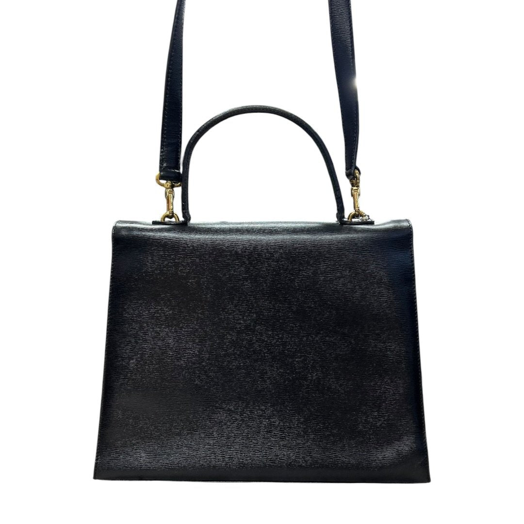 UNKNOWN Textured Leather UNKNOWN Handbag Black Gold Hardware | Authentic Pre-Owned Luxury