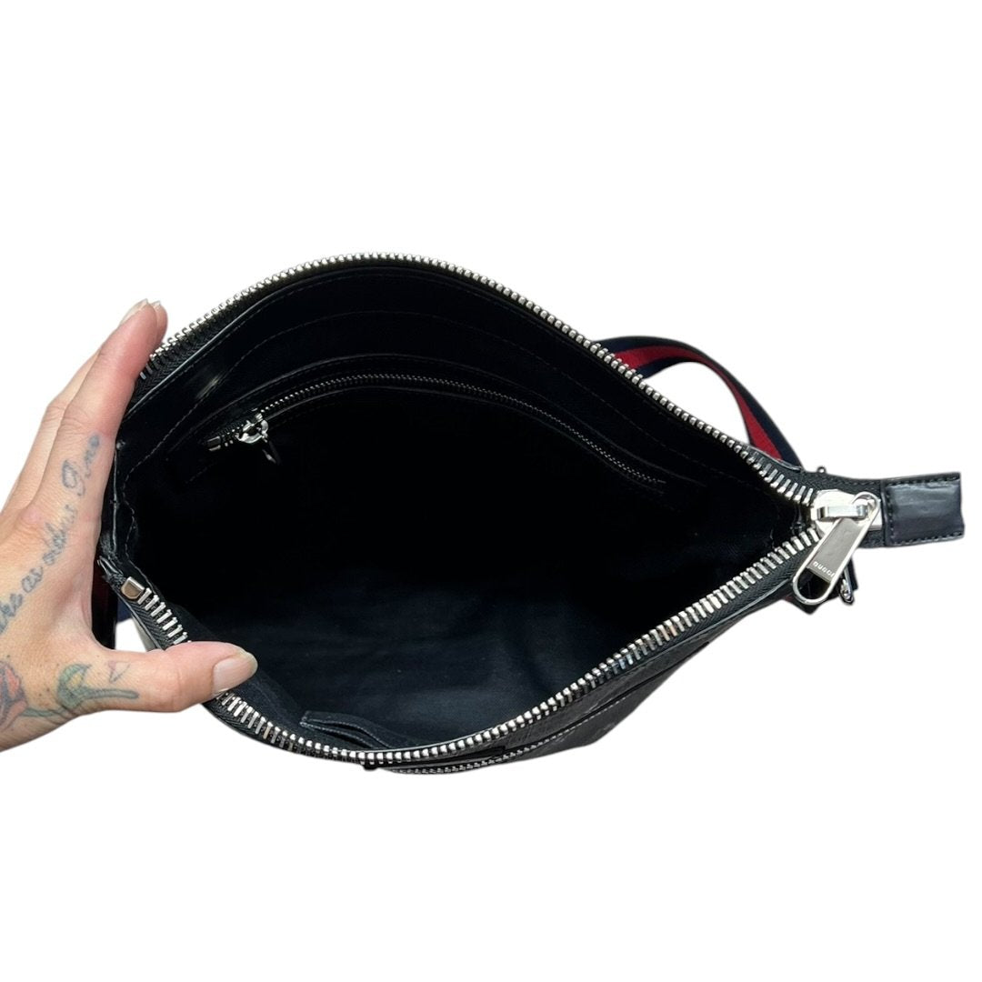 GUCCI GG Supreme Tiger Print GG Supreme Messenger Bag Messenger Bag Grey, Black, Multi-color Silver Hardware | Authentic Pre-Owned Luxury