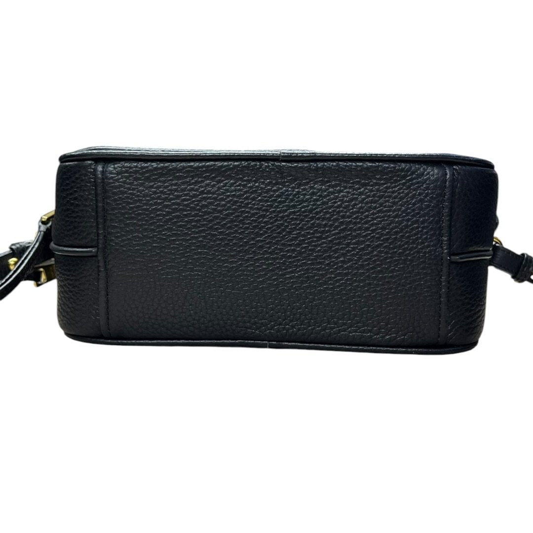 PRADA Vitello Daino Double Zip Crossbody Bag Crossbody Bag Black Gold Hardware | Authentic Pre-Owned Luxury
